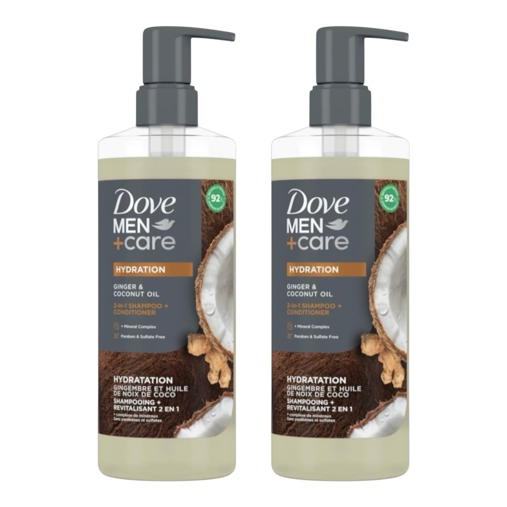 Dove‎ Men+Care - Coconut + Ginger 2-in-1 Shampoo (17.5 fl oz) - 2 Pack